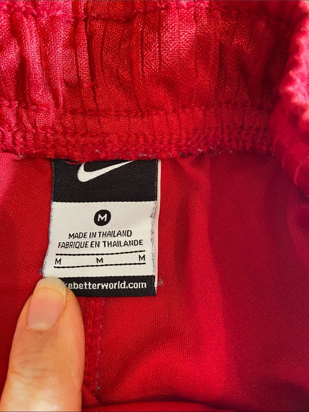 Nike Red Basketball Shorts with White Panels and Black Trim